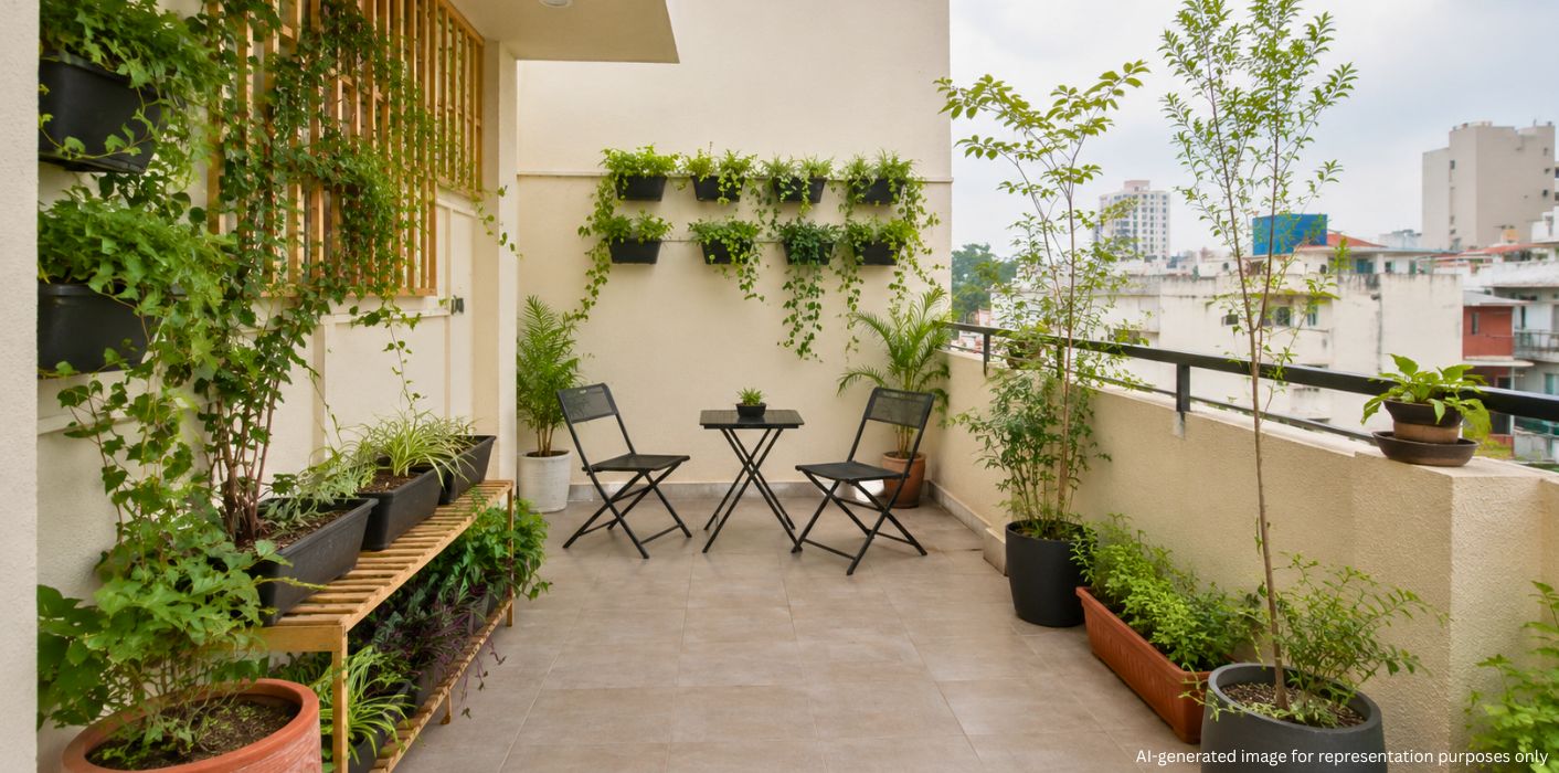 Space-saving rooftop furniture with storage and foldable table