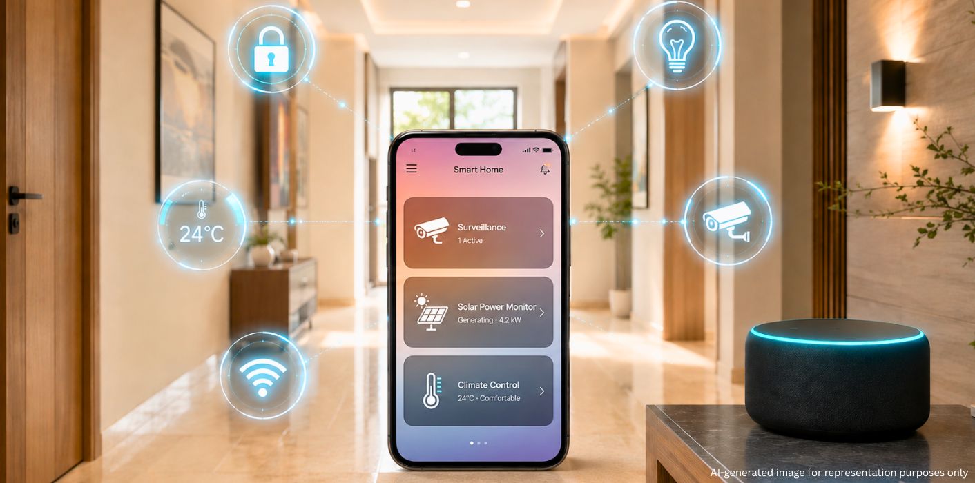 Smart home technology setup for a modern Indian house