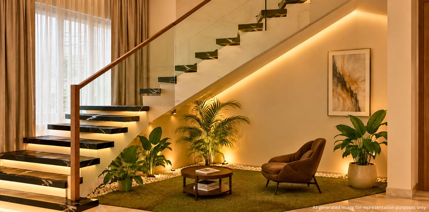 Minimal under-stairs reading and relaxation corner